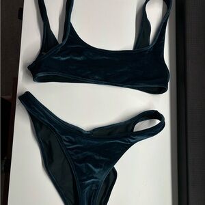 triangl swimwear Velvet Bikini Set in Deep Teal